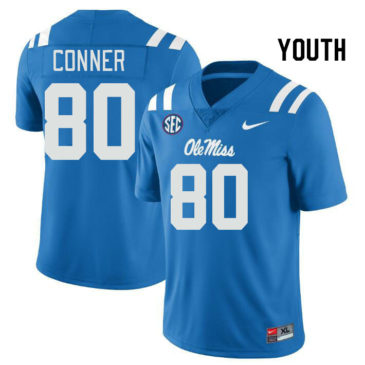 Youth #80 Jayvontay Conner Ole Miss Rebels College Football Jerseys Stitched Sale-Power Blue